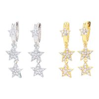 Korean Five-pointed Star Zircon Earrings Wholesale main image 1