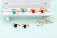 Fashion Heart-shaped Multicolor Oil Drop Earrings Wholesale main image 3