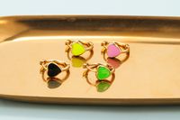 Fashion Heart-shaped Multicolor Oil Drop Earrings Wholesale main image 4