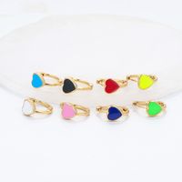 Fashion Heart-shaped Multicolor Oil Drop Earrings Wholesale main image 6