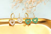 Fashion Hollow Heart Copper Inlaid Colorful Zircon Earrings main image 3