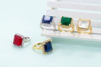 Fashion Gold-plated Diamond Gemstone Ring Wholesale main image 5