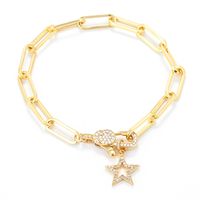 Fashion Geometric Five-pointed Star Hollow Lobster Clasp Bracelet main image 1