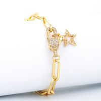 Fashion Geometric Five-pointed Star Hollow Lobster Clasp Bracelet main image 3