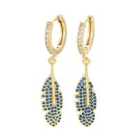 Fashion Colorful Zircon Big Maple Leaf Long Earrings main image 5