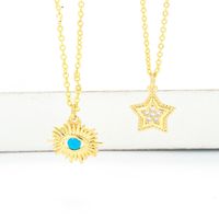 Korean Style Demon Eye Five-pointed Star Pendant Clavicle Chain Necklace main image 5