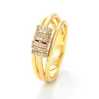 Fashion Micro-inlaid Zircon Three-layer Small Circle Ring sku image 1