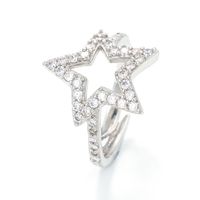 Anillo De Estrella De Cinco Puntas De Diamantes De Colores Con Micro Incrustaciones De Moda sku image 3