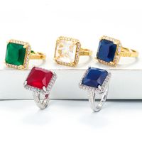 Fashion Gold-plated Diamond Gemstone Ring Wholesale sku image 1