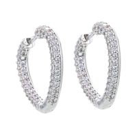 Boucles D&#39;oreilles Coeur Zircon Mode En Gros sku image 2