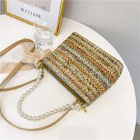 Fashion Pearl Chain Armpit Straw Woven Bag main image 3