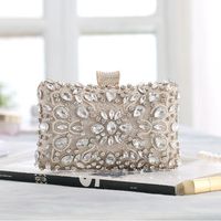 Retro Dinner Hand Heavy Industry Beaded Small Square Bag sku image 2