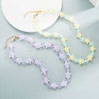 Collier De Perles De Millet En Résine Transparente Étoile Chaîne De Clavicule Perlée À La Main main image 1