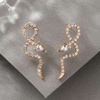 New Baroque Geometric Exaggerated Snake-shaped Diamond Earrings main image 5
