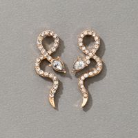 New Baroque Geometric Exaggerated Snake-shaped Diamond Earrings main image 6