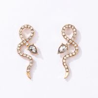 New Baroque Geometric Exaggerated Snake-shaped Diamond Earrings main image 7