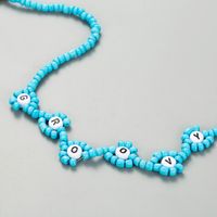 Creative Blue Rice Beads English Letters Handmade Beaded Bohemian Retro Style Necklace main image 6