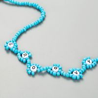 Kreative Blaue Reisperlen Englische Buchstaben Handgemachte Perlen Böhmischen Retro-stil Halskette main image 6