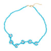 Creative Blue Rice Beads English Letters Handmade Beaded Bohemian Retro Style Necklace main image 7