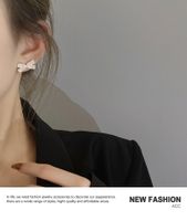 New Fashion Style Pearl Zircon Bowknot Earrings main image 6