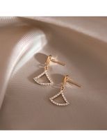 Fashion New Style Fan-shaped Zircon Stud Earrings sku image 1