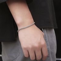 Bracelet En Acier Titane Mince De Personnalité Simple De Mode Coréenne main image 5