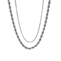 Color Double-layer Twist Chain Stainless Steel Necklace main image 6