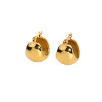 Simple Spherical Gold-plated Stainless Steel Earrings main image 6