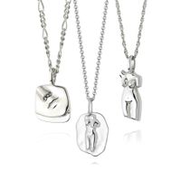 Fashion Human Face Pendant Stainless Steel Necklace main image 3