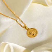 Fashion Cupid Angel Pendant 18k Gold Plated Stainless Steel Necklace main image 4