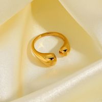 Retro Polished Gold-plated Stainless Steel Ring main image 3