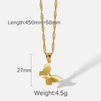 Chic Metal Butterfly Pendant 18k Gold Plated Stainless Steel Necklace main image 5