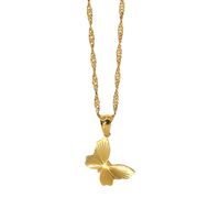 Chic Metal Butterfly Pendant 18k Gold Plated Stainless Steel Necklace main image 6