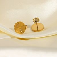 Fashion Gold-plated Stainless Steel Round Earrings main image 2