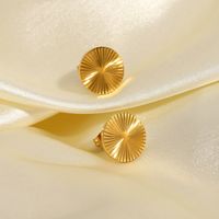 Fashion Gold-plated Stainless Steel Round Earrings main image 6