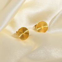 Fashion Gold-plated Stainless Steel Round Earrings main image 5
