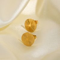 Fashion Gold-plated Stainless Steel Round Earrings main image 4