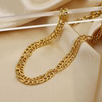 Collar Sencillo De Acero Inoxidable Chapado En Oro De 18 Quilates De Dos Capas main image 5