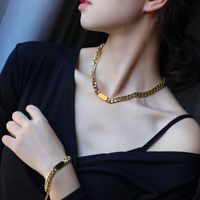 Cuban Punk Fashion 18k Gold Plating Stainless Steel  Necklace main image 6