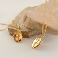 Simple Style Letter Stainless Steel Titanium Steel Plating Gold Plated Necklace main image 4