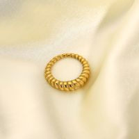 Fashion Golden Croissant Bagel Stainless Steel Ring main image 1