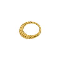 Fashion Golden Croissant Bagel Stainless Steel Ring main image 6