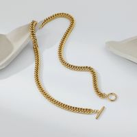 Cuban Thick 14k Gold Plated Stainless Steel Necklace main image 1