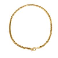 Cuban Thick 14k Gold Plated Stainless Steel Necklace main image 6
