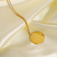 Romantic Round Medal Rose Pendant Stainless Steel Necklace main image 4