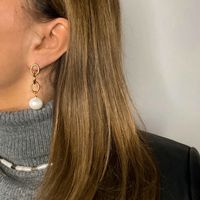 Fashion Round Shell Beads Pendant Earrings main image 2