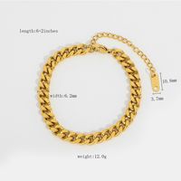 Fashion Cuban Gold Plated Chain 18k Gold Plated Stainless Steel Bracelet main image 5