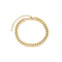 Fashion Cuban Gold Plated Chain 18k Gold Plated Stainless Steel Bracelet main image 6