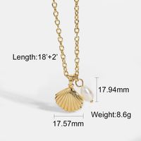 Simple Texture Freshwater Pearl Imitation Shell Pendant Necklace main image 5