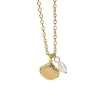 Simple Texture Freshwater Pearl Imitation Shell Pendant Necklace main image 6